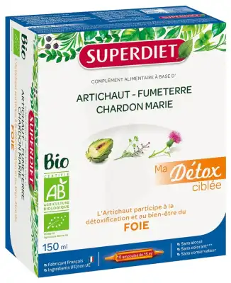 Superdiet Ma Détox Ciblée Artichaut Bio Solution Buvable Foie 10 Ampoules/15ml à Pont à Mousson