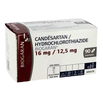 Candesartan/hydrochlorothiazide Biogaran 16 Mg/12,5 Mg, Comprimé à LA CRAU