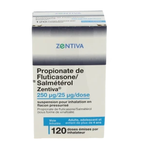 Propionate De Fluticasone/salmeterol Zentiva 250 Microgrammes/25 Microgrammes/dose, Suspension Pour Inhalation En Flacon Pressurisé