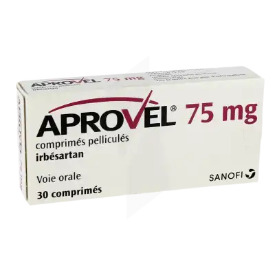 APROVEL 75 mg, comprimé pelliculé