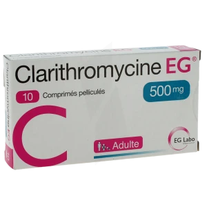Clarithromycine Eg 500 Mg, Comprimé Pelliculé