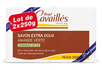 Rogé Cavaillès Savon Solide Surgras Extra Doux Amande Verte 2x250g à Mérignac