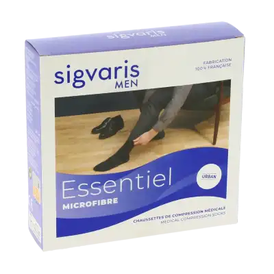 Sigvaris Essentiel Microfibre Chaussettes  Homme Classe 2 Marine X Large Normal à Sélestat