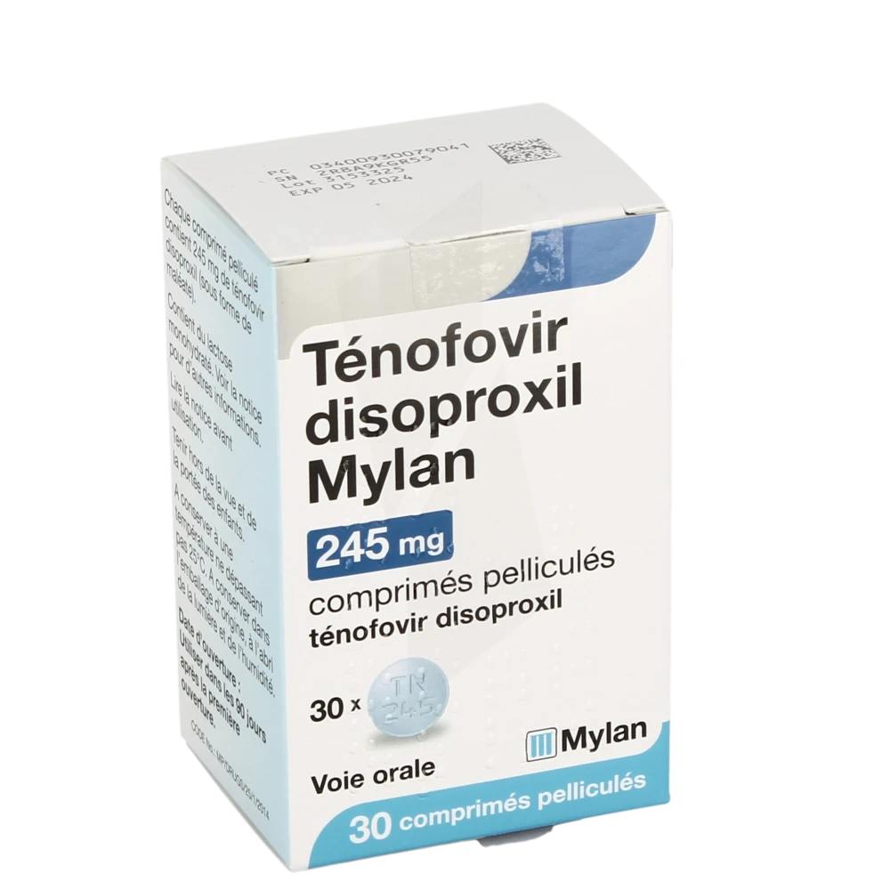 Tenofovir Disoproxil Mylan 245 Mg, Comprimé Pelliculé