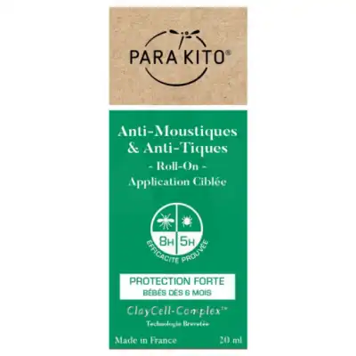 Para'kito Anti-moustiques & Anti-tiques Lot Protection Forte Roll-on/20ml à Paris