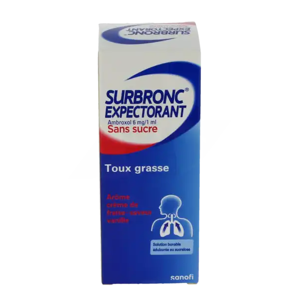 Surbronc Expectorant Ambroxol Sans Sucre, Solution Buvable édulcorée Au Sucralose