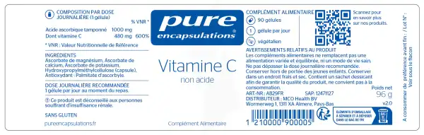 Pure Encapsulations Vitamine C Gélules B/30