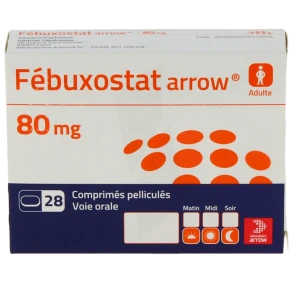 FÉbuxostat Arrow 80 Mg, Comprimé Pelliculé