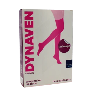 Sigvaris Dynaven Semi-opaque Bas Auto-fixants Classe 2 Femme Beige Normal L