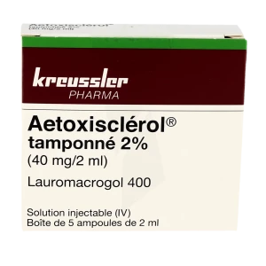 Aetoxisclerol 2% (40 Mg/2 Ml), Solution Injectable