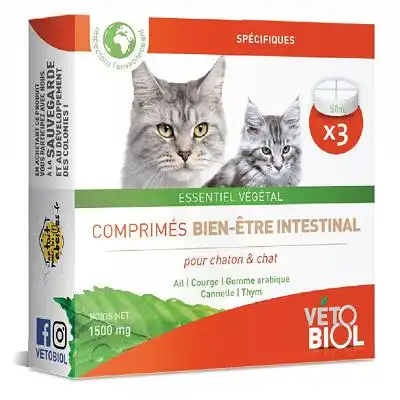 Vétobiol comprimés Hygiène Intestinale Chat/chaton B/3 à Agen