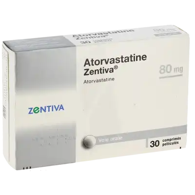 ATORVASTATINE ZENTIVA 80 mg, comprimé pelliculé