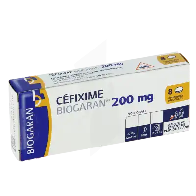 CEFIXIME BIOGARAN 200 mg, comprimé pelliculé