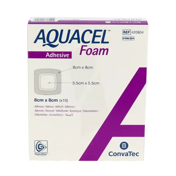 Aquacel Foam Pansement Hydrocellulaire AdhÉsif StÉrile 8x8cm B/10