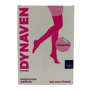 Sigvaris Dynaven Transparent Bas Auto-fixants Classe 2 Femme Beige Clair Long L