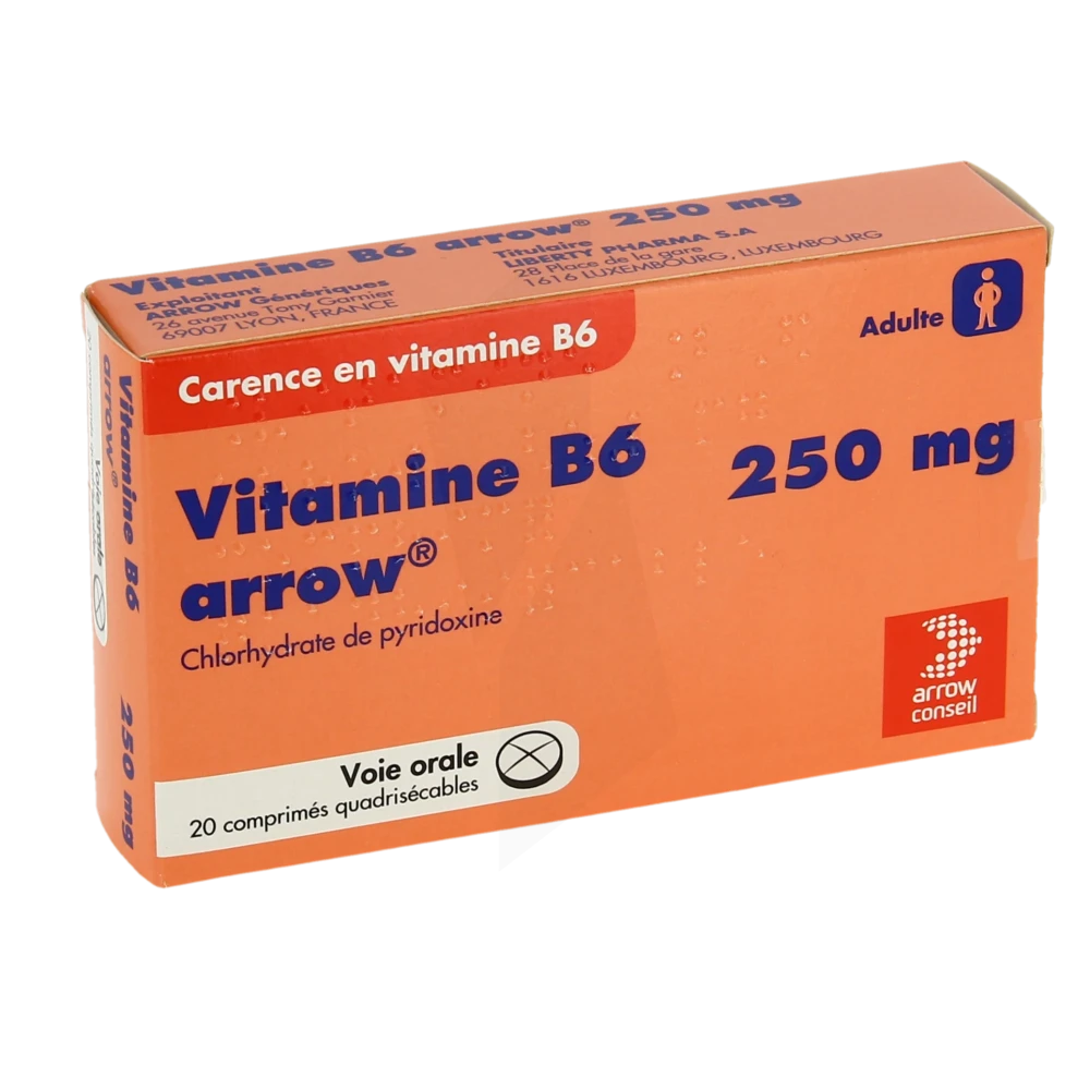 Vitamine B6 Arrow 250 Mg, Comprimé Quadrisécable