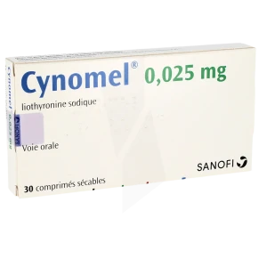 Cynomel 0,025 Mg, Comprimé Sécable