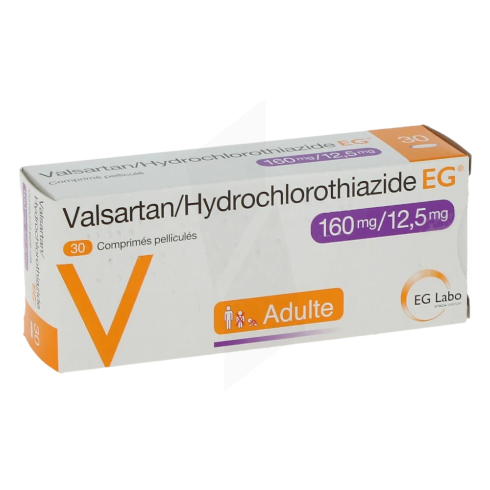 Valsartan/hydrochlorothiazide Eg 160 Mg/12,5 Mg, Comprimé Pelliculé