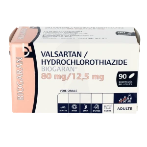 Valsartan Hydrochlorothiazide Biogaran 80 Mg/12,5 Mg, Comprimé Pelliculé