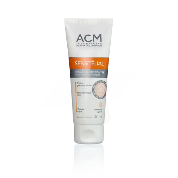 Acm Sensitélial Spf50+ Crème Solaire Teintée Claire T/40ml