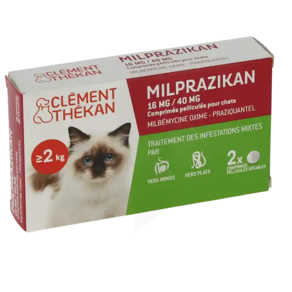 Milprazikan 16 Mg/40 Mg Comprimes Pellicules Pour Chats, Comprimé Pelliculé
