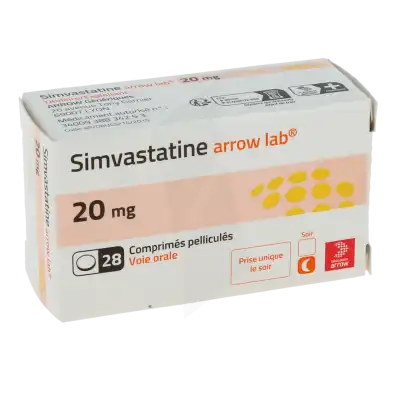 SIMVASTATINE ARROW LAB 20 mg, comprimé pelliculé