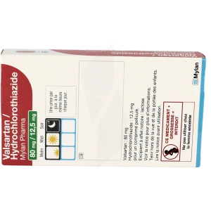 Valsartan/hydrochlorothiazide Viatris 80 Mg/12,5 Mg, Comprimé Pelliculé