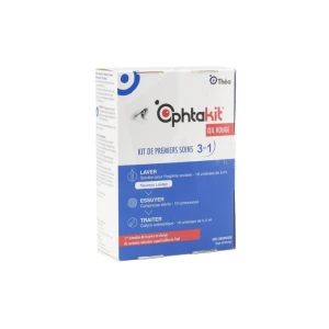 Ophtakit Oeil Rouge Kit De Premiers Soins 3 En 1 Lavage Theaphy