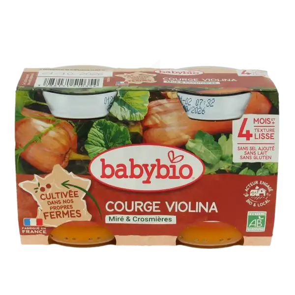 Babybio Alimentation Infantile Courge Violina 2pots/130g