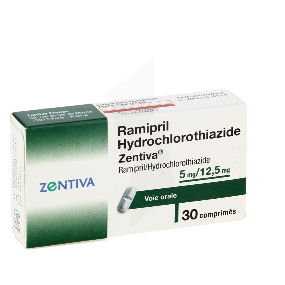 Ramipril/hydrochlorothiazide Zentiva 5 Mg/12,5 Mg, Comprimé