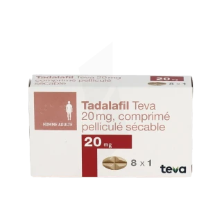 Tadalafil Teva 20 Mg, Comprimé Pelliculé Sécable