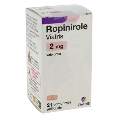 Ropinirole Viatris 2 Mg, Comprimé Pelliculé à Paris