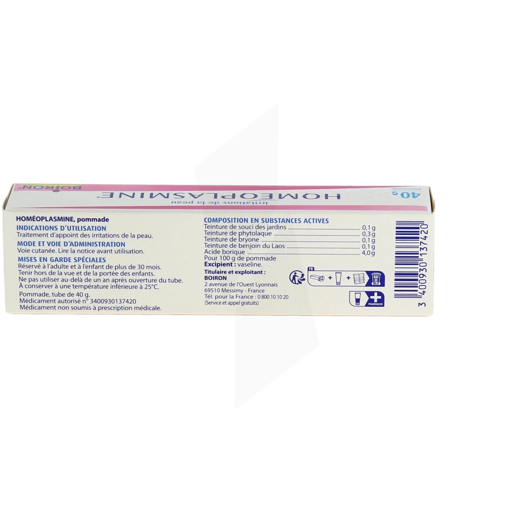 Grande Pharmacie de la Part Dieu - Médicament Boiron Homéoplasmine Pommade  T (alumino-plastique)/40g - LYON