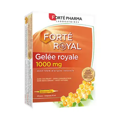 Forte Royal Gelée Royale 1000mg Solution Buvable Dynamisant 20 Ampoules/10ml