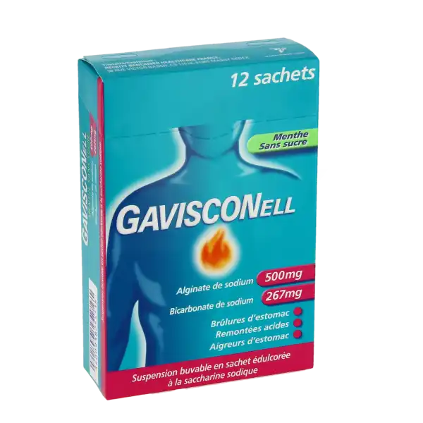 Gavisconell Menthe Sans Sucre, Suspension Buvable En Sachet-dose édulcorée à La Saccharine Sodique