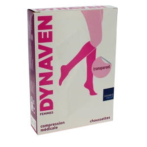 Sigvaris Dynaven Transparent Chaussette Classe 2 Femme Noir Long Xl