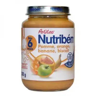 Nutribén Potitos Alimentation Infantile Pomme Orange Banane Biscuit Pot/200g à Gardanne