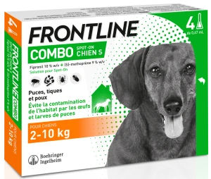 Frontline Combo 67 Mg/60,3 Mg Solution Pour Spot-on Chien S (2-10kg) 3pipette/0,67ml