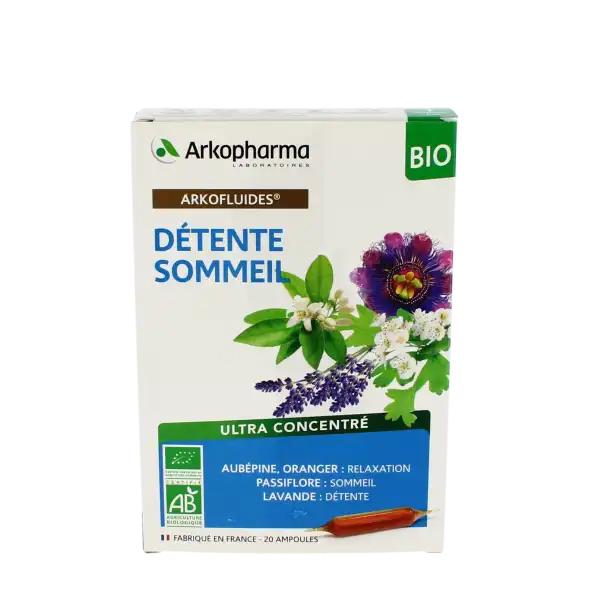 Arkofluide Bio Ultraextract Solution Buvable Détente Sommeil 20 Ampoules/10ml