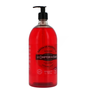 Le Comptoir Du Bain Savon Liquide De Marseille Surgras Coquelicot Flacon Pompe De 1 L