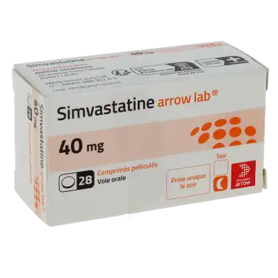 Simvastatine Arrow Lab 40 Mg, Comprimé Pelliculé à Vaulx-en-Velin