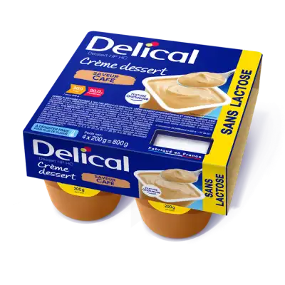 Delical Crème Dessert Sans Lactose Nutriment Café 4pots/200g à SEYNOD