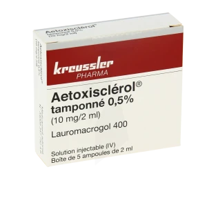 Aetoxisclerol 0,5% (10 Mg/2 Ml), Solution Injectable