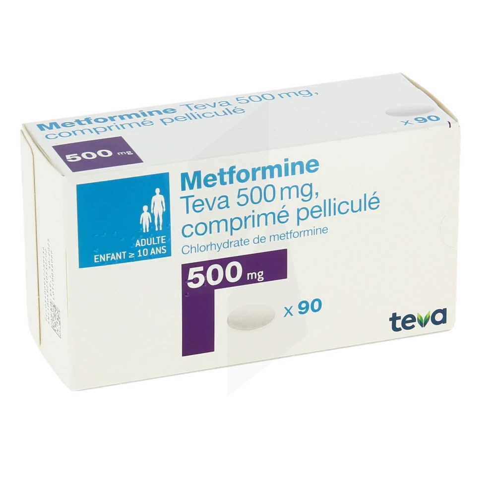 Metformine Teva 500 Mg, Comprimé Pelliculé