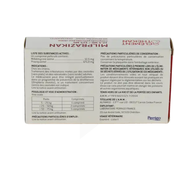 Milprazikan 12,5 Mg/125 Mg Comprimés Chien B/2