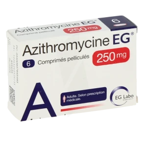 Azithromycine Eg 250 Mg, Comprimé Pelliculé