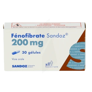 Fenofibrate Sandoz 200 Mg, Gélule