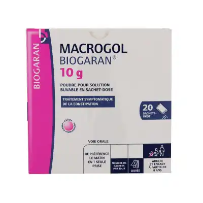 Macrogol Biogaran 10 G, Poudre Pour Solution Buvable En Sachet-dose à ESSEY LES NANCY