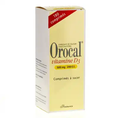 Orocal Vitamine D3 500 Mg/200 U.i., Comprimé à Sucer Fl Pehd/180 à YZEURE