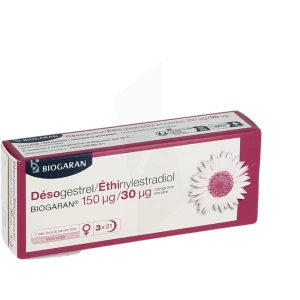 Desogestrel/ethinylestradiol Biogaran 150 Microgrammes/30 Microgrammes, Comprimé Enrobé
